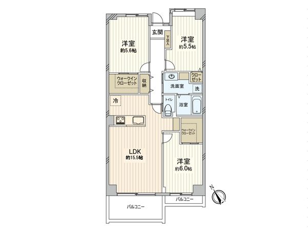 グリーンハイツ車返南 2号棟 間取図(平面図) 間取図(平面図)