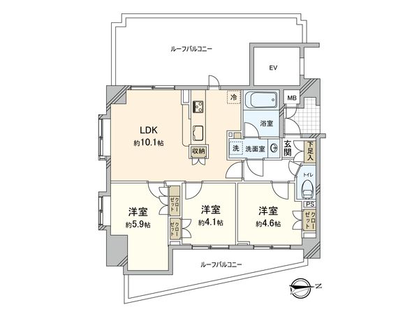 マイキャッスル府中いちょう通り イースト 間取図(平面図) 間取図(平面図)