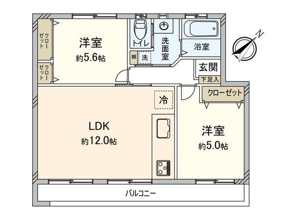 第2富士マンション B棟 間取図(平面図) 間取図(平面図)