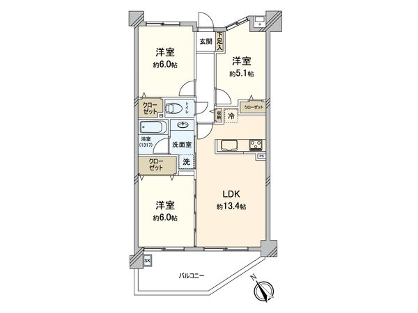 府中武蔵野台ダイヤモンドマンション 間取図(平面図) 府中武蔵野台ダイヤモンドマンション 間取図(平面図)