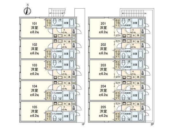 府中市分梅町2丁目 一棟アパート 間取図(平面図)