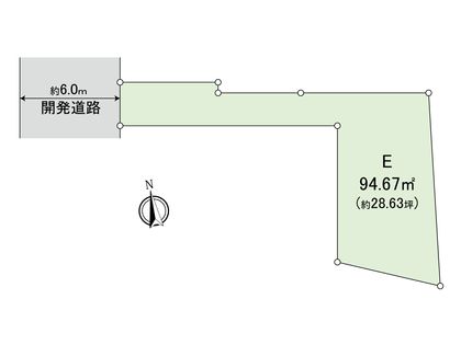 世田谷区給田5丁目 土地 E区画 区画図