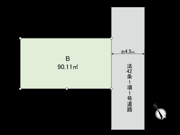 調布市東つつじケ丘3丁目 土地 B区画 区画図