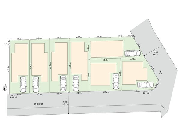 世田谷区北烏山9丁目 土地 5区画 区画図 世田谷区北烏山9丁目 土地 5区画 区画図