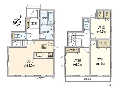 三鷹市中原4丁目 新築戸建 間取図(平面図)