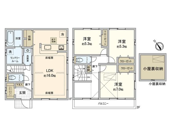 狛江市中和泉3丁目 新築戸建 3号棟 間取図(平面図)