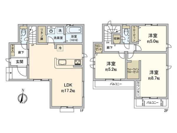 杉並区井草2丁目 新築戸建 間取図(平面図)
