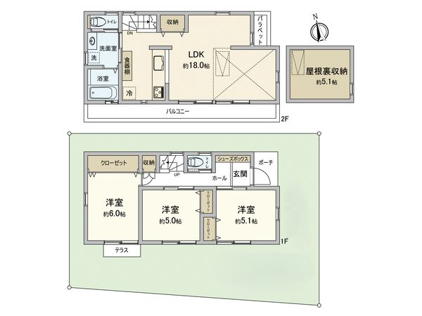 三鷹市新川3丁目 戸建 間取図(平面図) 三鷹市新川3丁目 戸建 間取図(平面図)