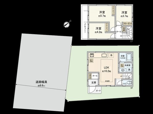 調布市緑ケ丘1丁目 新築戸建 間取図(平面図) 調布市緑ケ丘1丁目 新築戸建 間取図(平面図)