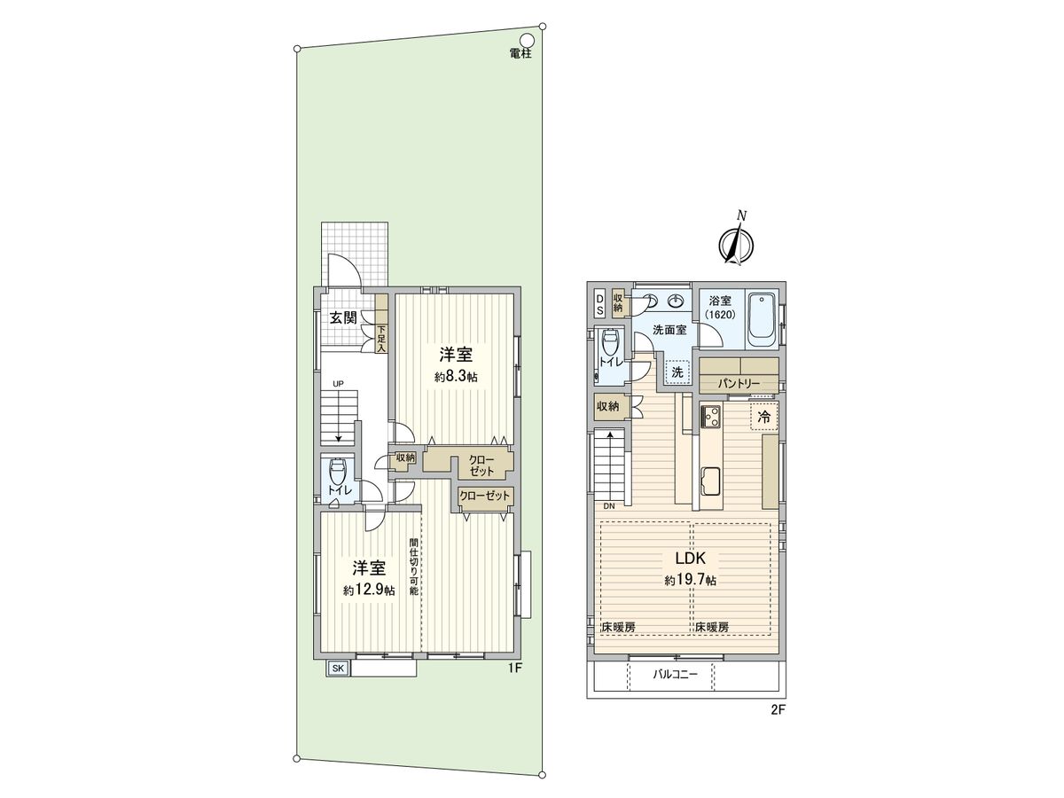 調布市入間町1丁目 新築戸建 C号棟 間取図(平面図) 間取図(平面図)