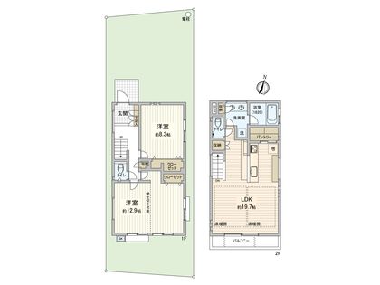 調布市入間町1丁目 新築戸建 C号棟 間取図(平面図)
