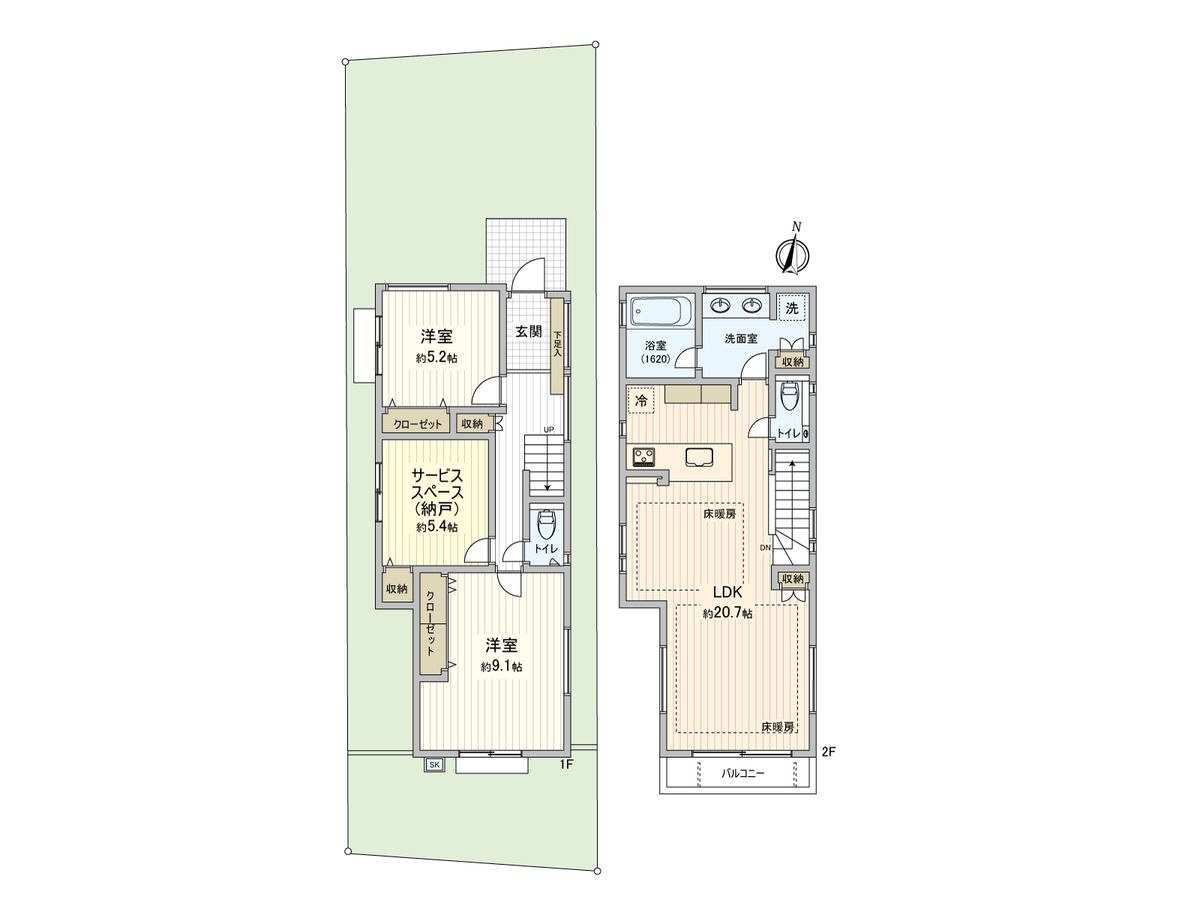 調布市入間町1丁目 新築戸建 D号棟 間取図(平面図) 間取図(平面図)