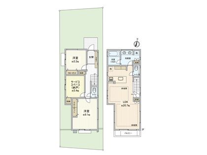 調布市入間町1丁目 新築戸建 D号棟 間取図(平面図)
