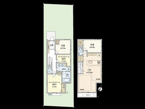 調布市入間町1丁目 新築戸建 E号棟 間取図(平面図) 調布市入間町1丁目 新築戸建 E号棟 間取図(平面図)