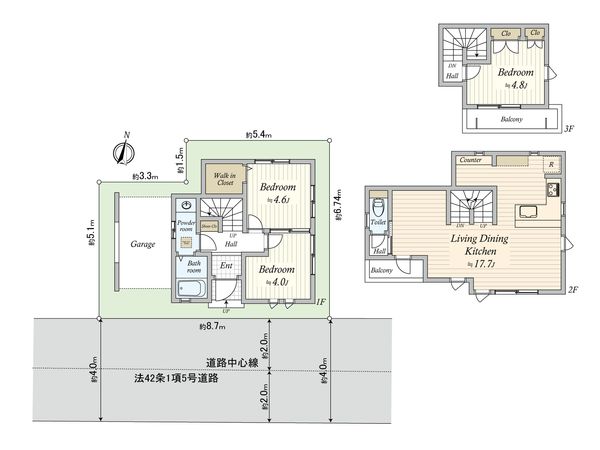 調布市若葉町2丁目 新築戸建 2号棟 外観