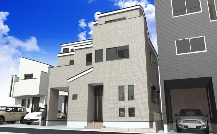 調布市若葉町2丁目 新築戸建 2号棟 外観パース図