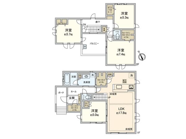 稲城市坂浜4丁目 戸建 間取図(平面図)