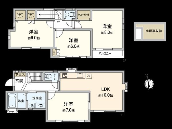 三鷹市中原1丁目 戸建 間取図(平面図) 三鷹市中原1丁目 戸建 間取図(平面図)