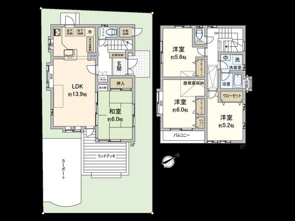 狛江市東野川2丁目 戸建 間取図(平面図) 狛江市東野川2丁目 戸建 間取図(平面図)