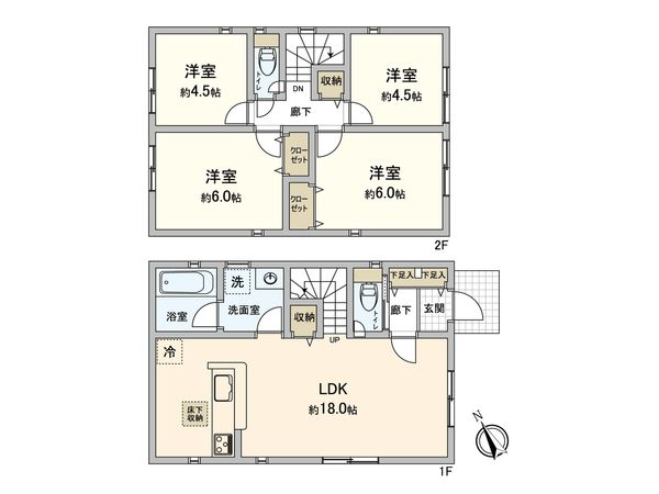 調布市深大寺南町4丁目 新築戸建 間取図(平面図)