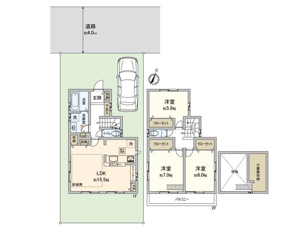 調布市緑ケ丘1丁目 戸建 間取図(平面図) 調布市緑ケ丘1丁目 戸建 間取図(平面図)