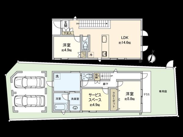 世田谷区上祖師谷6丁目 戸建 間取図(平面図) 世田谷区上祖師谷6丁目 戸建 間取図(平面図)