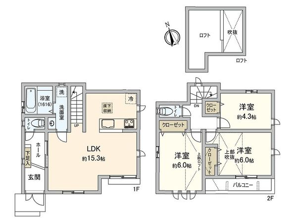 狛江市東野川4丁目 新築戸建 間取図(平面図)