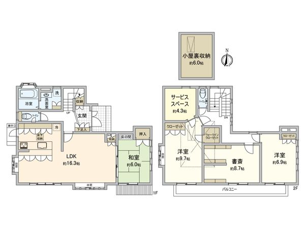 狛江市西野川2丁目 戸建 間取図(平面図) 狛江市西野川2丁目 戸建 間取図(平面図)
