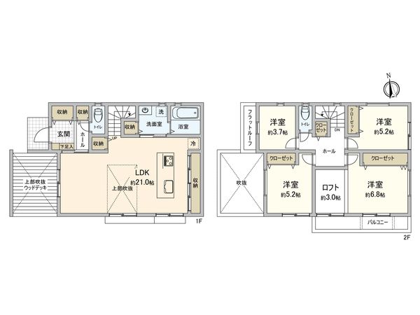 狛江市東野川1丁目 新築戸建I号棟 間取図(平面図)
