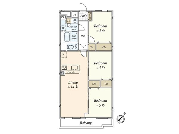 日商岩井北烏山マンション 間取図(平面図)