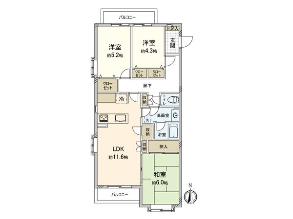 バームハイツつつじケ丘 間取図(平面図) バームハイツつつじケ丘 間取図(平面図)