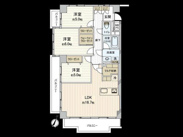 藤和仙川コープ 間取図(平面図)