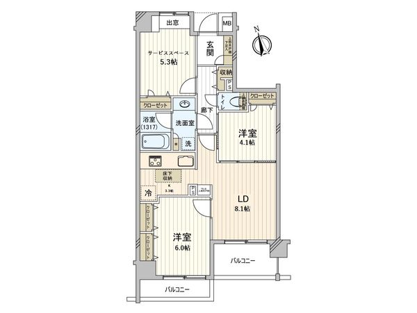日神パレステージ国領 間取図(平面図)