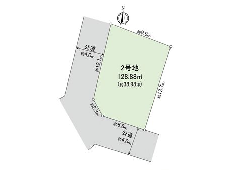 豊中市上野西２丁目　２号地 区画図