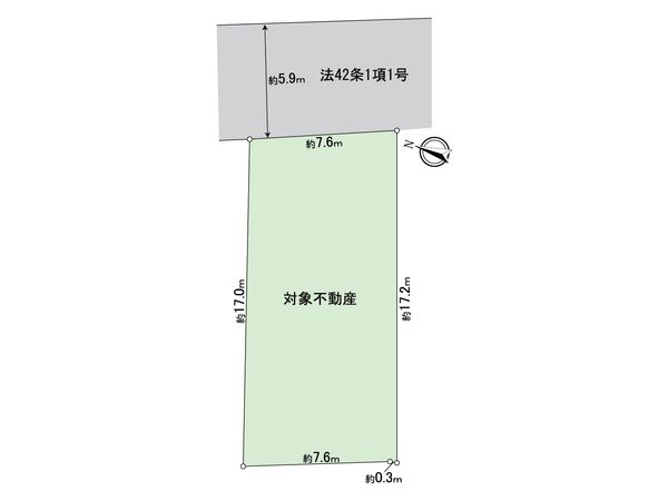 緑が丘町西2丁目 売り土地(2号地) 区画図