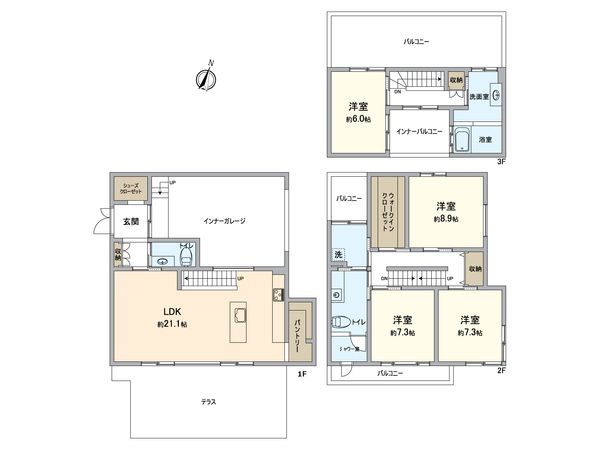 若草町2丁目 戸建 間取図(平面図)