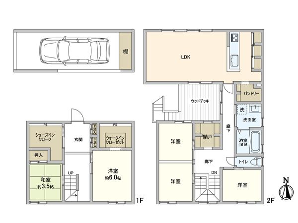 小山1丁目 戸建 間取図(平面図)