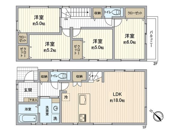 樫野台6丁目 新築戸建 1号棟 間取図(平面図)