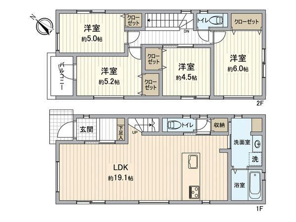 樫野台6丁目 新築戸建 2号棟 間取図(平面図)