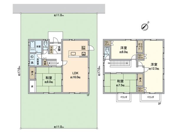 美賀多台5丁目 戸建 間取図(平面図)