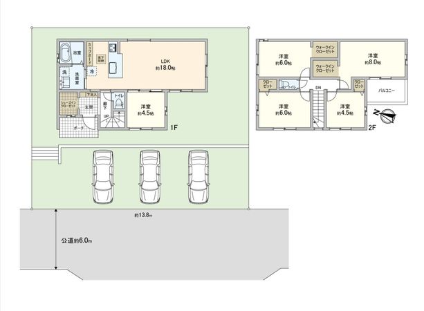 桜が丘西町3丁目 新築戸建 間取図(平面図) 桜が丘西町3丁目 新築戸建 間取図(平面図)