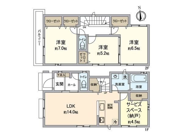 桃山台3丁目 新築戸建 1号棟 間取図(平面図)