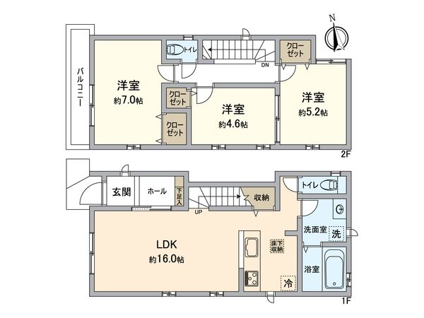 桃山台3丁目 新築戸建 2号棟 間取図(平面図)