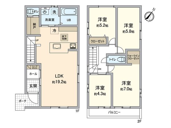糀台3丁目 新築戸建 1号棟 間取図(平面図) 糀台3丁目 新築戸建 1号棟 間取図(平面図)