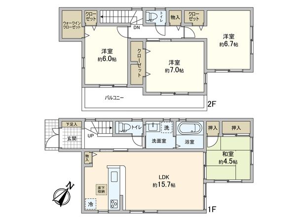 明石市藤江 新築戸建 4号棟 間取図(平面図) 間取図(平面図)