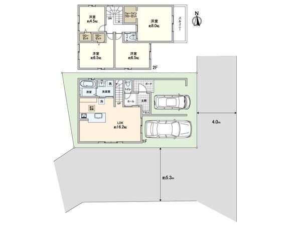 東野町新築戸建 2号棟 間取図(平面図) 東野町新築戸建 2号棟 間取図(平面図)