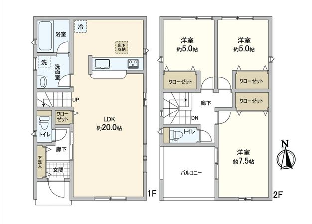 上高丸3丁目 新築戸建 1号棟 間取図(平面図)