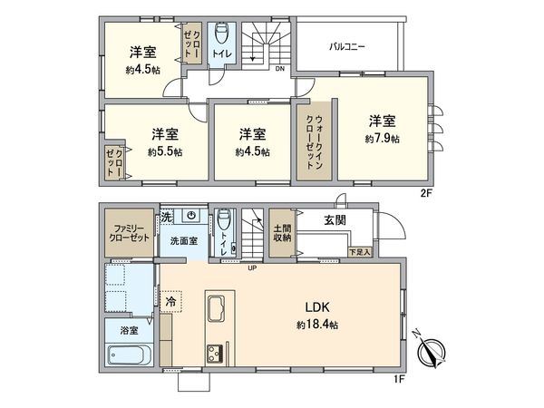 富士見が丘2丁目 新築戸建 1号地 間取図(平面図)