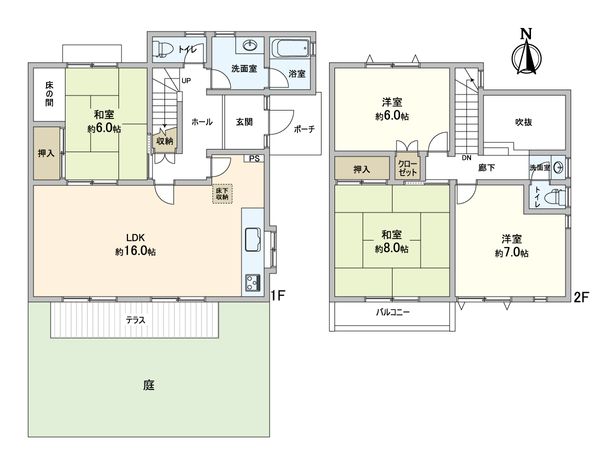 糀台3丁目 テラスハウス 間取図(平面図) 糀台3丁目 テラスハウス 間取図(平面図)
