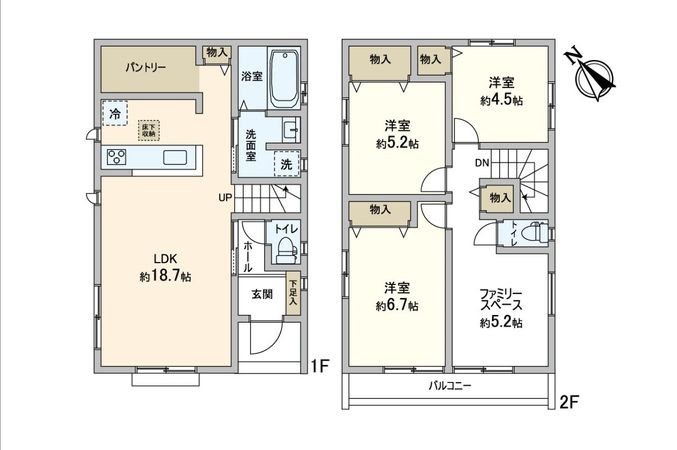 松が丘3丁目 新築戸建 A号棟 間取図(平面図)